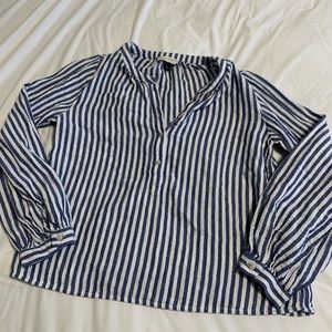NEW Universal Threads linen striped long sleeve w buttons
